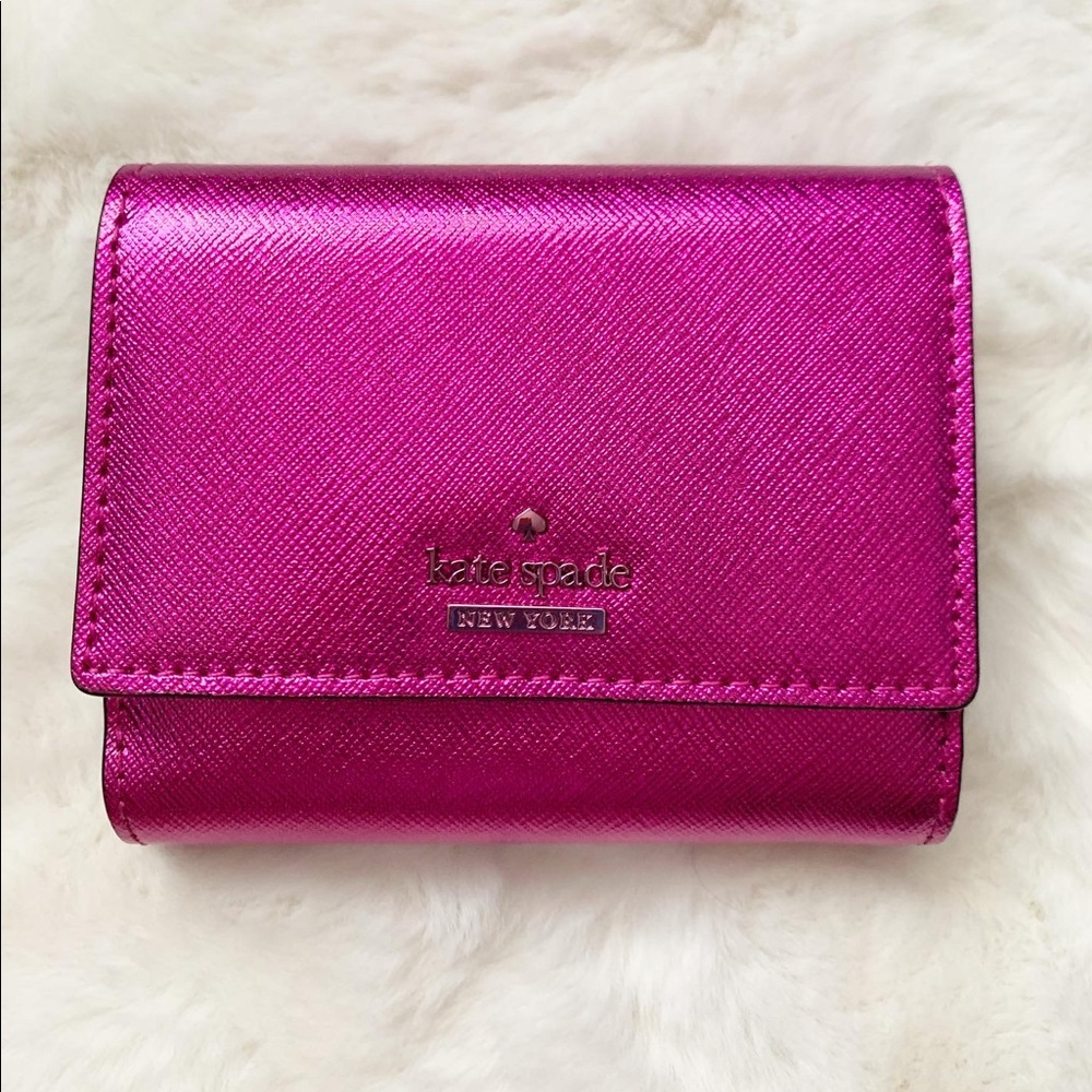 New with tags, Kate Spade Metallic Hot Pink Wallet